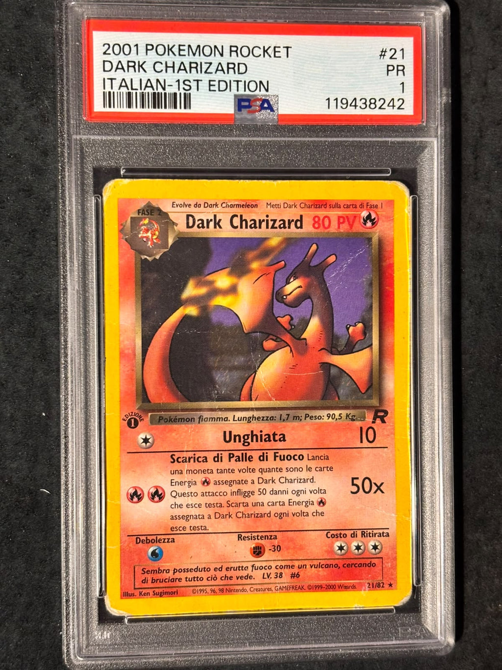 DARK CHARIZARD #21 1ST EDITION   PSA1