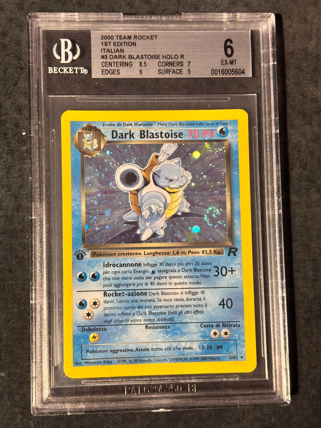 DARK BLASTOISE #3 1ST EDITION TRIPLO SWIRL   BGS6